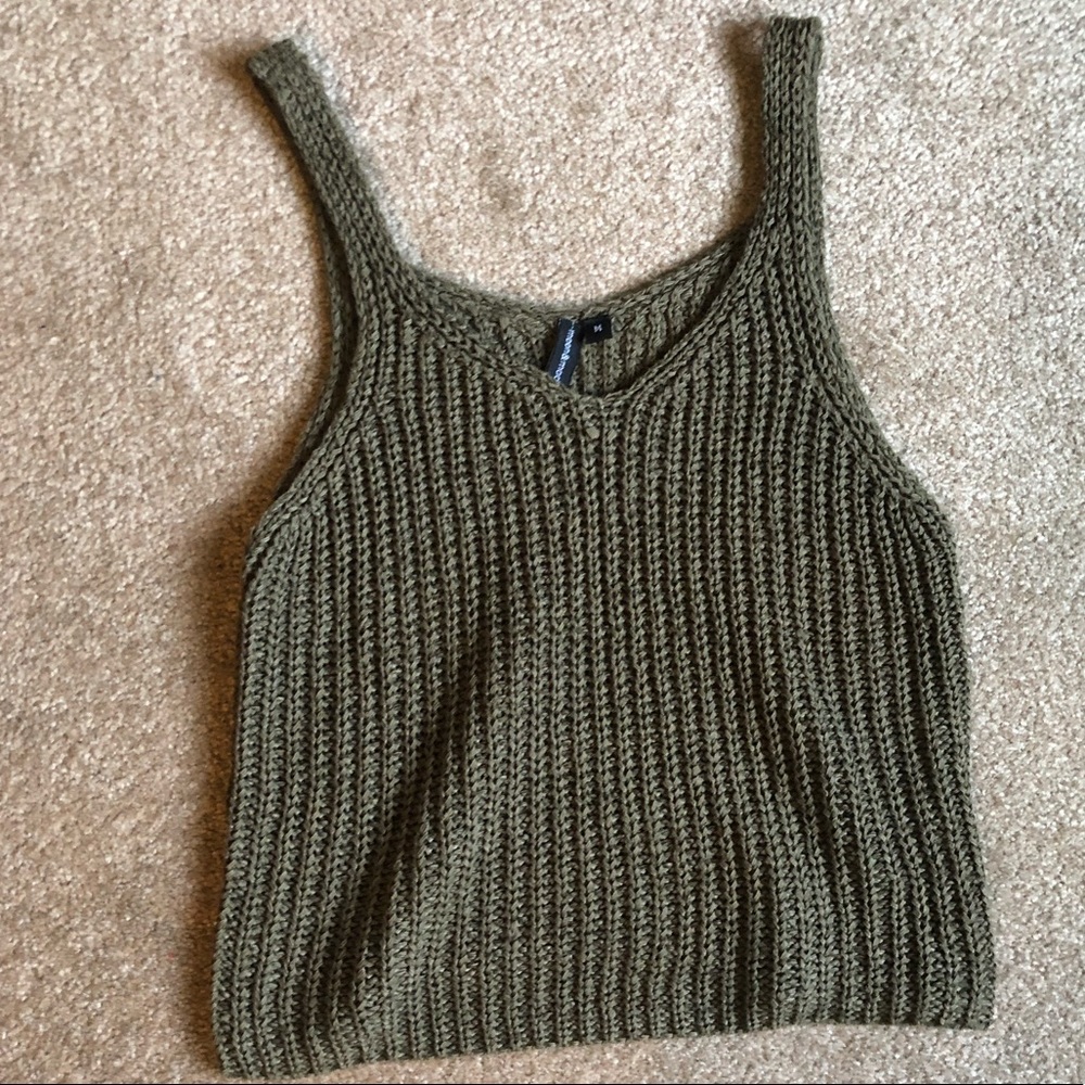 Knitted crop tank top